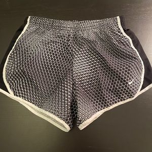 Black and white Nike athletic shorts